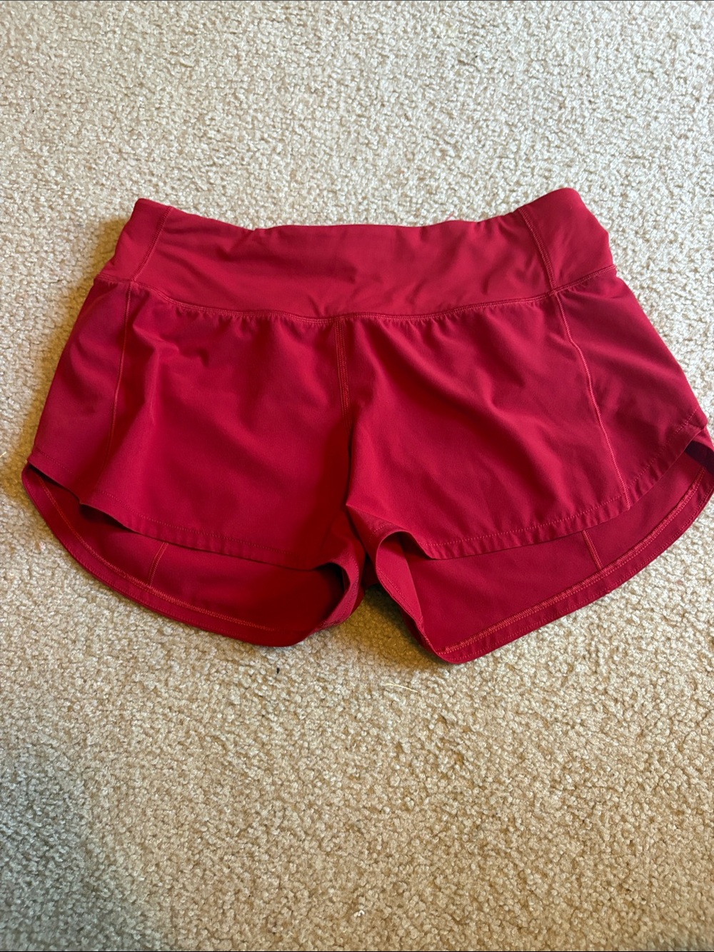 lululemon athletica Crimson Red Athletic Running Shorts